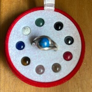 Green Gemstone Silver Ring with Intricate Design